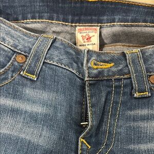 True Religion Women's Blue Cropped Jeans